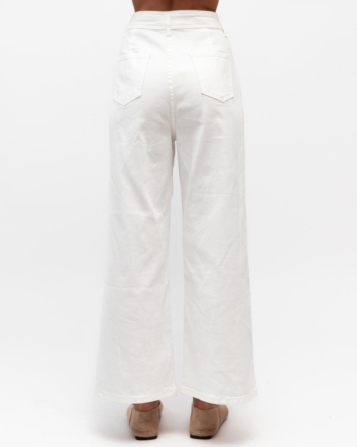 Sadie White Denim Jeans, white, denim, full length view