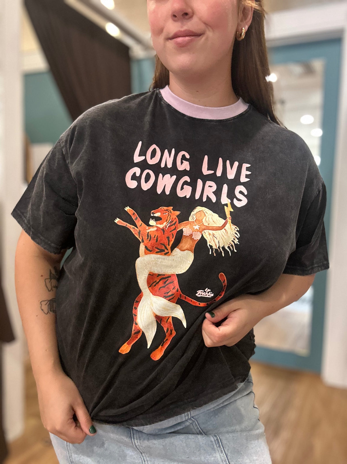 Long Live Cowgirls Graphic Tee in Acid Black – Tops by Salt & Tide Co