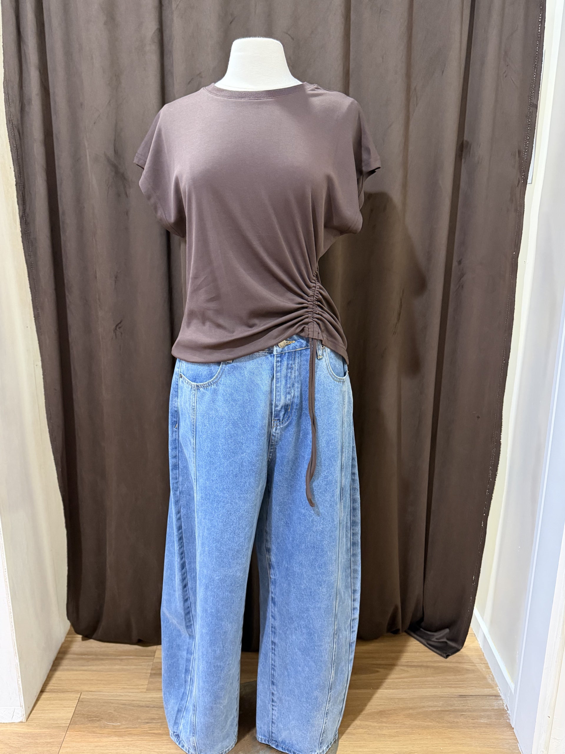 Easy Drawstring Tee - Chocolate