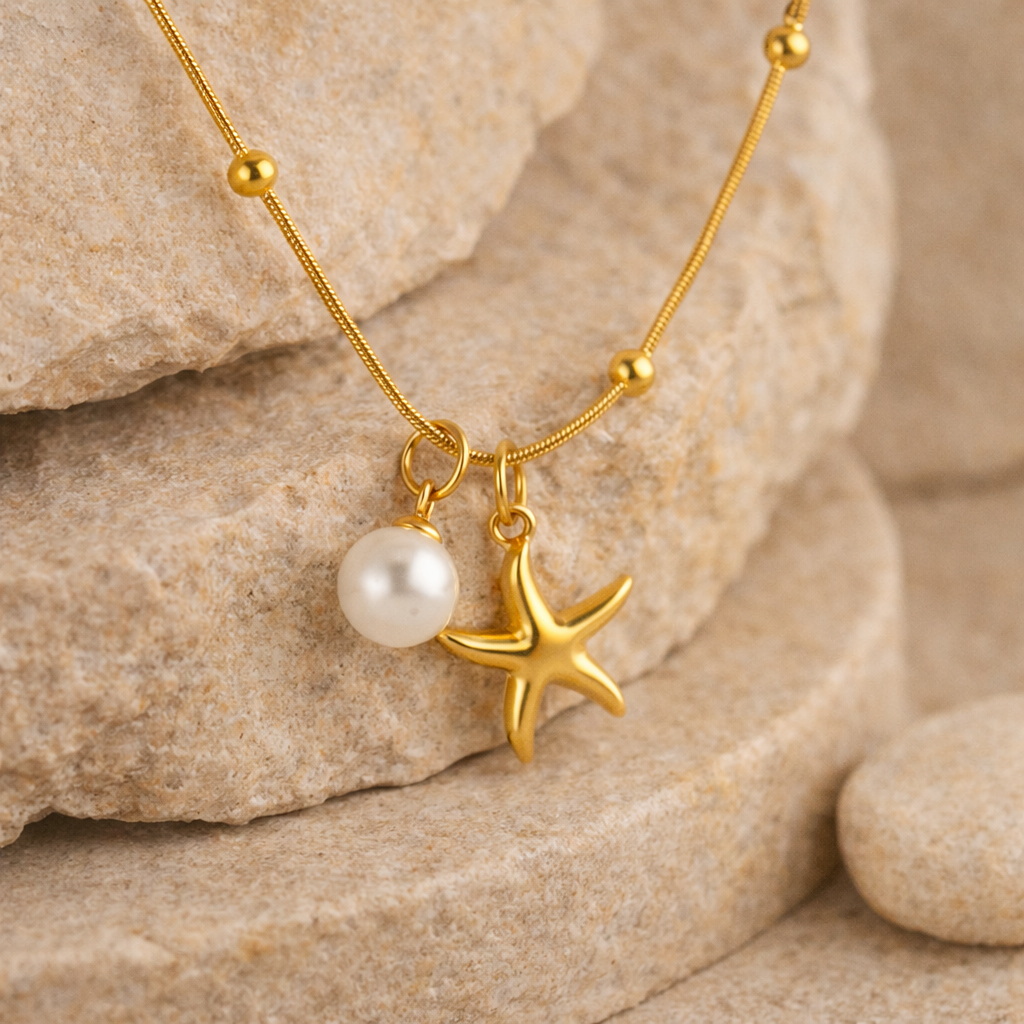 Lone Stainless Steel Gold Necklace