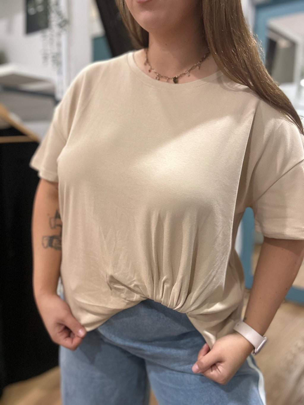 Easy Tuck Tee in Natural – Tops by Salt & Tide Co