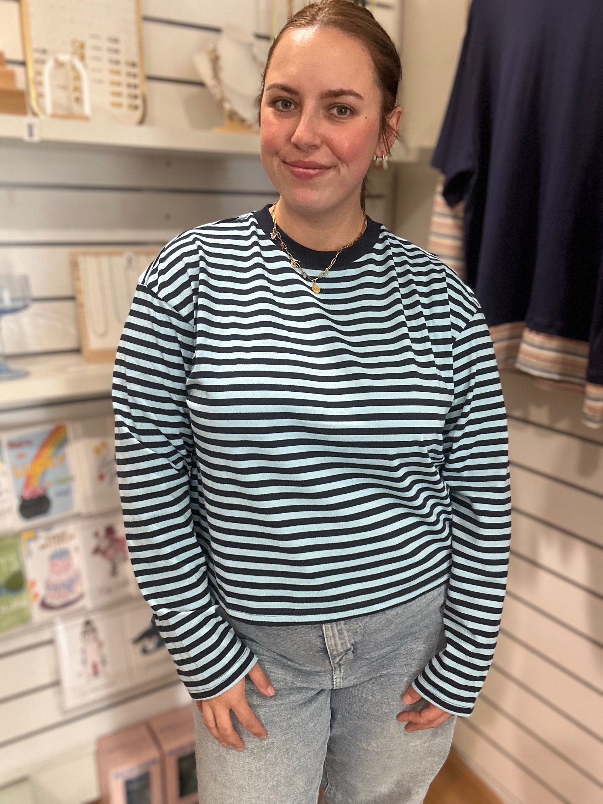 Cabana Stripe Top - Blue & Navy
