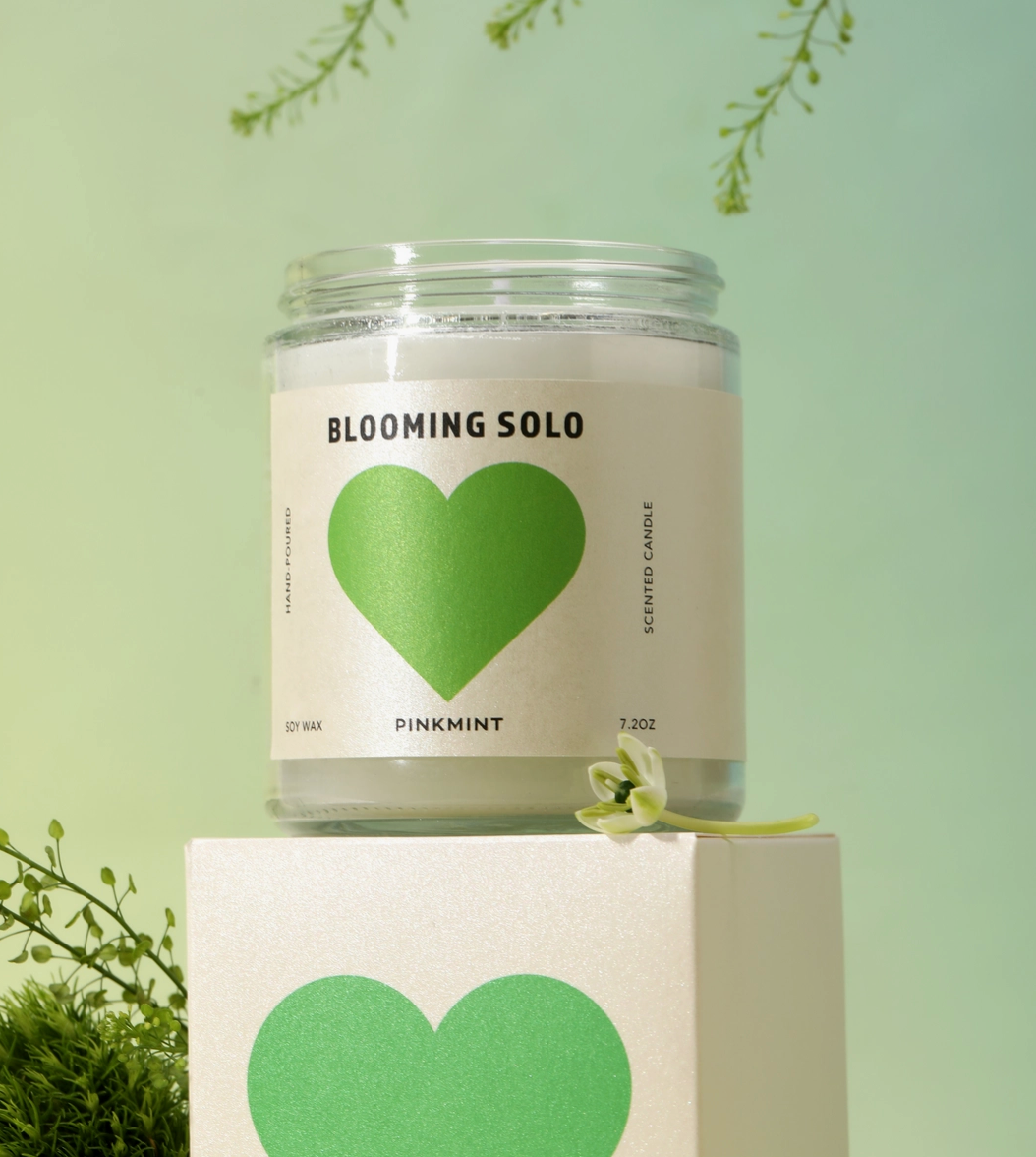 Blooming Solo Soy Candle Pinkmint