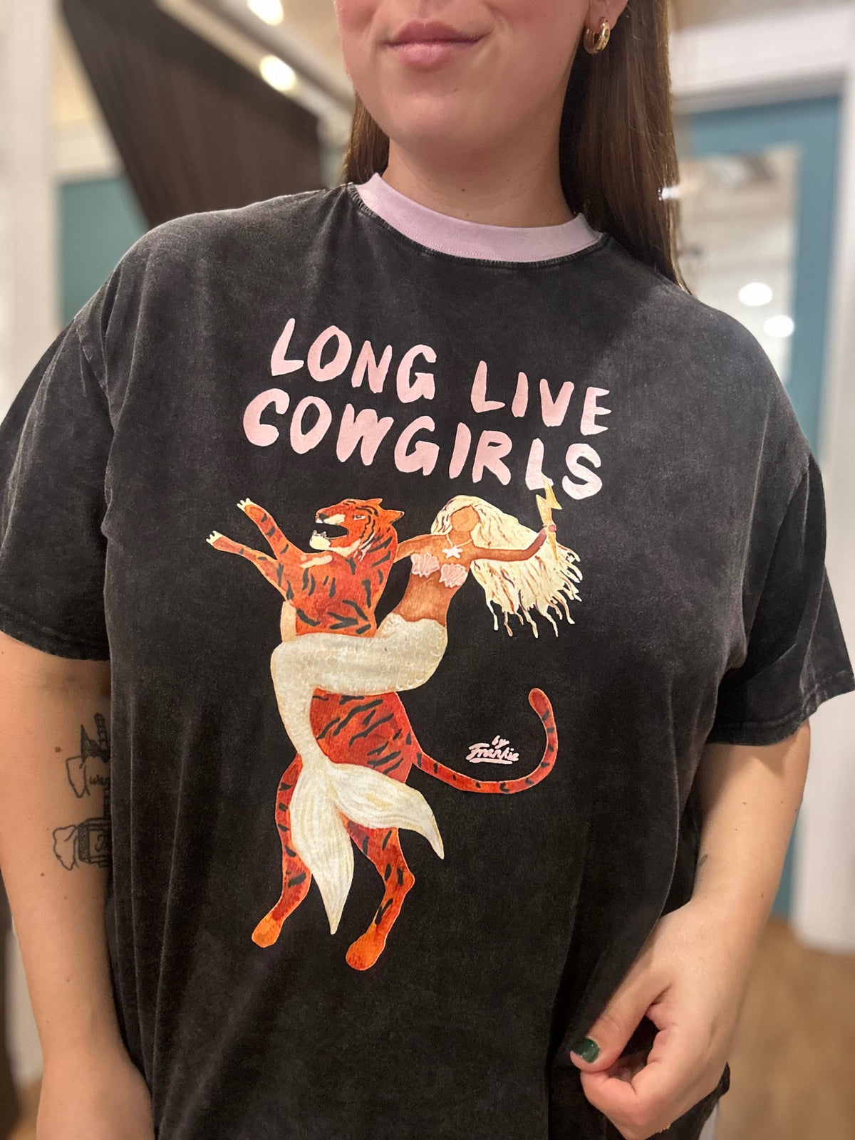 Long Live Cowgirls Graphic Tee in Acid Black – Tops by Salt & Tide Co