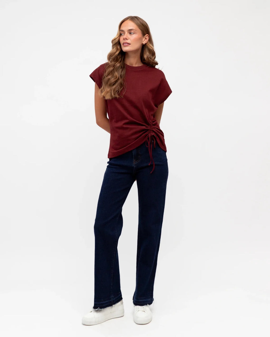 Easy Drawstring Tee - Wine